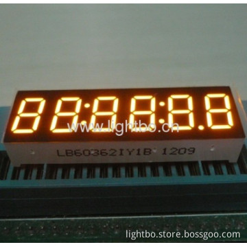 Super Bright Amber 6 Digit 0.36 Inch Common Anode 7 Segment Led Numeric Display 